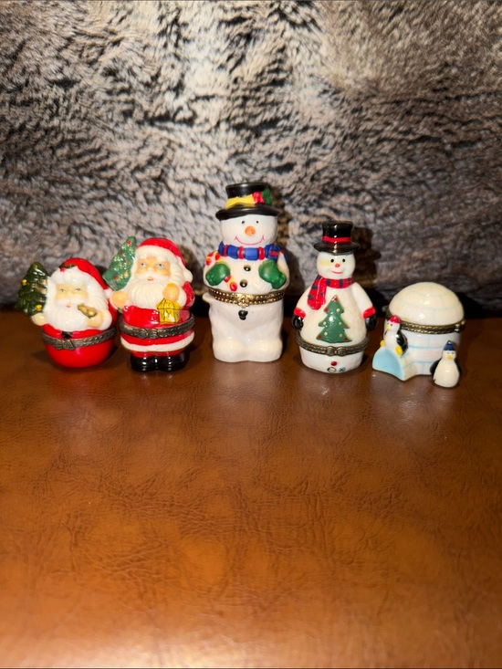 Other - Holiday Santa and Snowman & Igloo PHB Trinket Box Set
